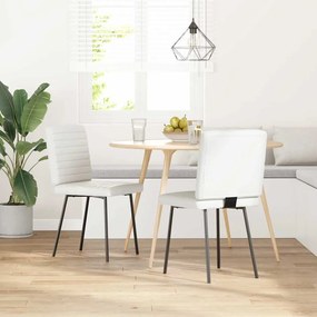 Cadeiras de jantar 2 pcs couro artificial branco