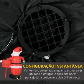 Pai Natal Insuflável com Placa 3 Luzes LED e Insuflador Elétrico Decoração de Natal 120x65x180 cm Multicor