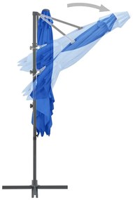 Guarda-sol cantilever com poste de aço 250x250 cm azul ciano