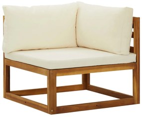 Sofás de canto seccionais 2 pcs com almofadões branco nata