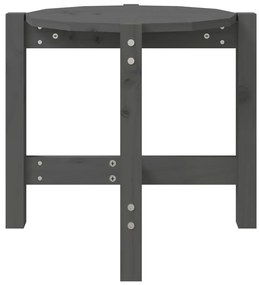 Mesa de centro Ø 52,5x45 cm madeira de pinho maciça cinzento