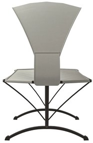 Espreguiçadeira exterior c/ toldo aço e tecido oxford cor creme