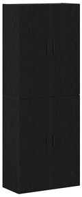 Armários 2 pcs de madeira de carvalho preto, medindo 69,5x34x180 cm, f