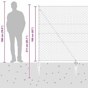 Cerca Hexagonal vidaXL Cinza 1,6 x 10 m Aço