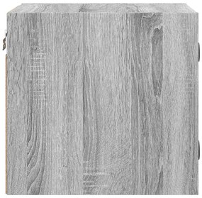 Mesa de cabeceira c/ porta de vidro 35x37x35 cm cinzento sonoma
