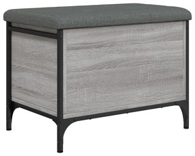 Banco de arrumação 62x42x45cm derivados madeira cinzento sonoma