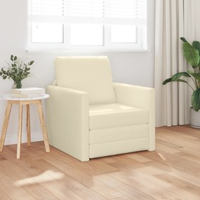 vidaXL Sofá Cama 2 em 1 Creme 74x77x81 cm Couro Sintético