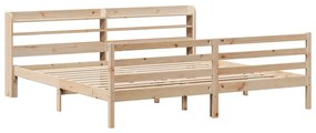 Estrutura de cama com cabeceira 200x200 cm pinho maciço