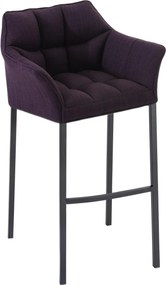 Banco de bar Damaso em tecido e com estrutura preta 64 x 110 x 48 cm Roxo