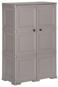 Armário de plástico 79x43x125 cm design de madeira cinzento