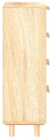 Aparador 40x30x90 cm pinho maciço/vime natural castanho