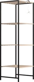 HOMCOM Estante de chão para banheiro em bambu e aço, com 4 prateleiras, estante de 4 andares, 36,5 x 33 x 110 cm, Madeira natural | Aosom Portugal