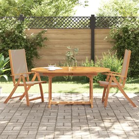 vidaXL Cadeiras de jardim dobráveis 2 pcs acácia maciça e textilene