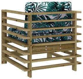Cadeiras de jardim c/ almofadões 2 pcs pinho impregnado