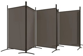 Divisória de quarto com 6 painéis 520x180 cm tecido antracite