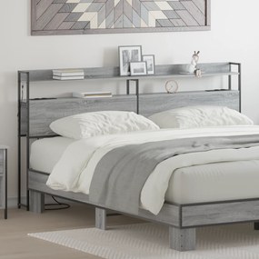 Cabeceira de armazenamento Sonoma cinzento 180 cm