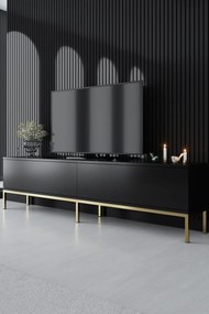 Móvel TV Lord – Preto e Dourado – 180 x 47 x 30 cm