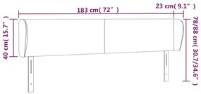 Cabeceira de cama c/ abas couro artificial183x23x78/88cm branco