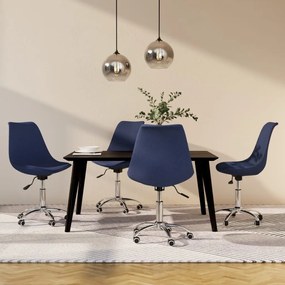 vidaXL Cadeiras de jantar giratórias 4 pcs tecido azul