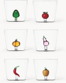 Copos em vidro de borossilicato artesanais Vegetables, conjunto de 6