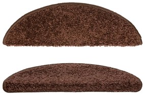 Tapetes de escadas 10 pcs 56x17x3 cm castanho