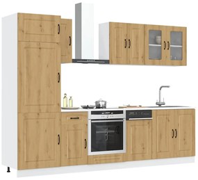 vidaXL 8 peças armário de cozinha conjunto Kalmar carvalho artisiano