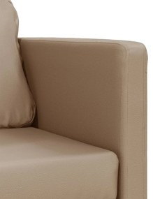 Sofá-cama sem pés 112x174x55 cm couro artificial cappuccino