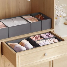 Conjunto de 12 caixas organizadoras para gavetas, cinza ardósia
