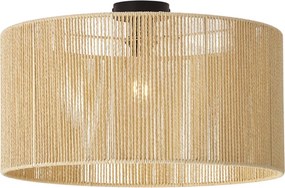 Plafon Preto com Abajur de Papel Bege 50/50/25 - Combi
