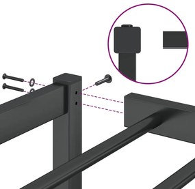 Estrutura de cama 80x200 cm metal preto