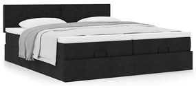 63 / 5,000vidaXL Estrutura de cama otomana com colchões tecido preto
