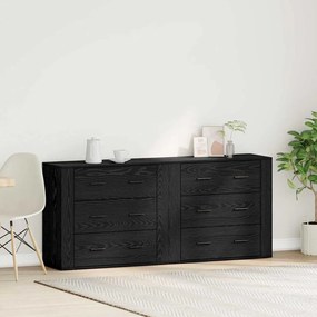 vidaXL Buffets 2 pcs Carvalho Preto Madeira Engenheirada