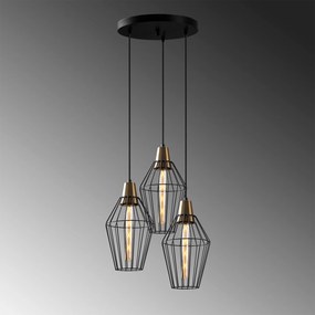 Candeeiro de Teto Wire – Preto – 44 x 44 cm