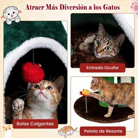 Árvore para Gatos, 60 x 60 x 137,5 cm, Design Natalício, Verde