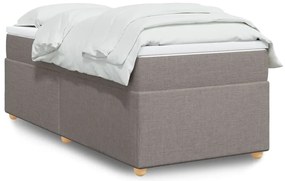 vidaXL Cama com molas/colchão 100x200 cm tecido cinza-acastanhado