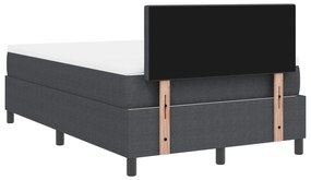 Cama Box Spring com Colchão Cinza Escuro 120x200 cm Tecido de Corduroy