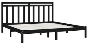 Estrutura de cama 200x200 cm madeira maciça preto
