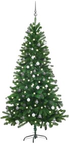 vidaXL Árvore Natal artificial pré-iluminada c/ bolas 180 cm verde