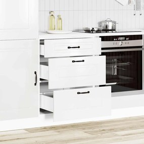 Armário de cozinha baixo Kalmar branco alto brilho