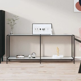 vidaXL Mesa consola branco 180x35x75,5 cm vidro temperado