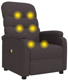 Poltrona de massagens tecido castanho-escuro