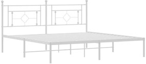 Estrutura de cama com cabeceira 180x200 cm metal branco