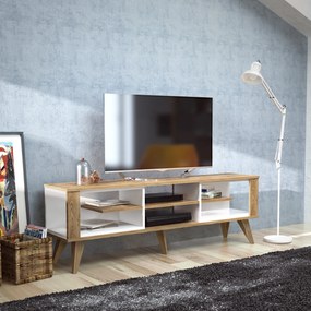 Móvel para TV Ionis – Carvalho e Branco – 160x52,5x35 cm