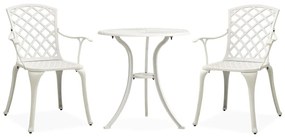 3 pcs conjunto de bistrô alumínio fundido branco