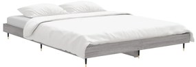Estrutura de cama 135x190 cm derivados de madeira cinza sonoma