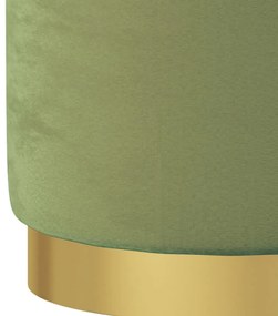 Banqueta com arrumação redonda veludo 31 x 37 cm cor mostarda