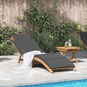 vidaXL Espreguiçadeira com almofada Cinzento escuro 188 x 55 x 59 cm