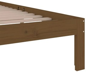 Estrutura de cama 100x200 cm madeira maciça castanho mel