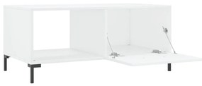 Mesa de centro 90x50x40 cm madeira processada branco brilhante