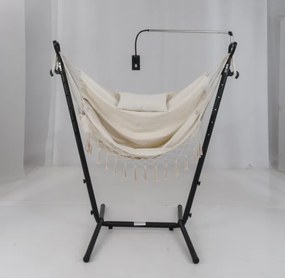 Cadeira de rede ajustável em altura com suporte para telefone e bolso lateral - cinza